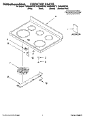 COOKTOP PARTS Diagram and Parts List for YKERA205PB3  KitchenAid Range