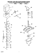 MOTOR AND ICE CONTAINER PARTS Diagram and Parts List for KSRG25FKBL15  KitchenAid Refrigerator