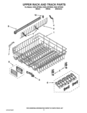 UPPER RACK AND TRACK PARTS Diagram and Parts List for KUDL15FXBL5  KitchenAid Dishwasher