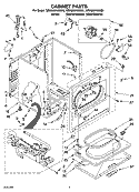 CABINET PARTS Diagram and Parts List for 7MWG66740SW0  Whirlpool Dryer