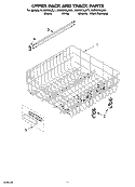 UPPER RACK AND TRACK PARTS Diagram and Parts List for KUDI01DLBT1  KitchenAid Dishwasher