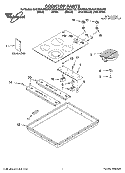 COOKTOP PARTS, OPTIONAL PARTS Diagram and Parts List for GJC3634LP02  Whirlpool Cooktop