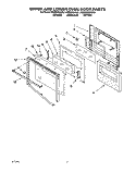 UPPER AND LOWER OVEN DOOR Diagram and Parts List for KEBS278ABL1  KitchenAid Wall Oven