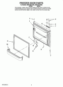 FREEZER DOOR PARTS Diagram and Parts List for EB9FVBXVQ00  Whirlpool Refrigerator