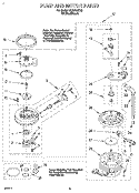 PUMP AND MOTOR Diagram and Parts List for DU8750XB0  Whirlpool Dishwasher