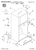 CABINET, LITERATURE Diagram and Parts List for KTRS19KJWH00  KitchenAid Refrigerator