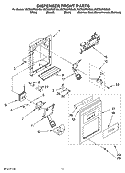 DISPENSER FRONT PARTS Diagram and Parts List for KSCS25FSBL03  KitchenAid Refrigerator