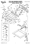 TOP AND CONSOLE PARTS Diagram and Parts List for GEQ8811PL1  Whirlpool Dryer