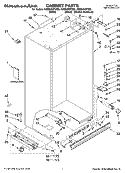 CABINET PARTS Diagram and Parts List for KSSS48QTX00  KitchenAid Refrigerator