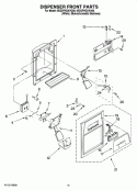 DISPENSER FRONT PARTS Diagram and Parts List for 6ED2FHGXVQ00  Whirlpool Refrigerator