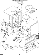 TUB ASSEMBLY Diagram and Parts List for TUD7005Y0  Whirlpool Dishwasher