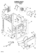 CABINET PARTS Diagram and Parts List for YCEDX463RQ1  Crosley Dryer