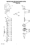 MOTOR AND ICE CONTAINER PARTS Diagram and Parts List for ED5LTAXVL00  Whirlpool Refrigerator