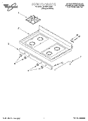 COOKTOP Diagram and Parts List for SF303PEGQ1  Whirlpool Range