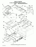 SHELF PARTS Diagram and Parts List for KFXS25RYBL2  KitchenAid Refrigerator