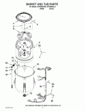 BASKET AND TUB PARTS Diagram and Parts List for WTW5500XL2  Whirlpool Washer