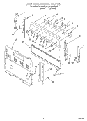 CONTROL PANEL Diagram and Parts List for RF3020XGW1  Whirlpool Range