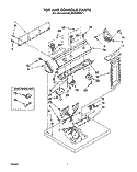 TOP AND CONSOLE, LIT/OPTIONAL Diagram and Parts List for GL3030WW1  Roper Dryer