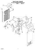 AIR FLOW PARTS Diagram and Parts List for 5VED7GTKKQ01  Whirlpool Refrigerator