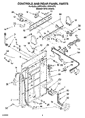 CONTROLS AND REAR PANEL PARTS Diagram and Parts List for LXR7244PQ4  Whirlpool Washer