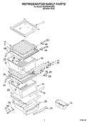 REFRIGERATOR SHELF PARTS Diagram and Parts List for 6GC5THGXKS00  Whirlpool Refrigerator