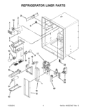 REFRIGERATOR LINER PARTS Diagram and Parts List for GI0FSAXVY010  Whirlpool Refrigerator