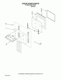 OVEN DOOR PARTS Diagram and Parts List for IBS124PWS0  Whirlpool Wall Oven