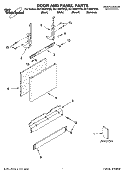 DOOR AND PANEL PARTS Diagram and Parts List for DU1100XTPB6  Whirlpool Dishwasher