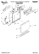 FRAME AND CONSOLE Diagram and Parts List for DU8450XB1  Whirlpool Dishwasher