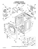 CABINET PARTS Diagram and Parts List for WED97HEXL3  Whirlpool Dryer