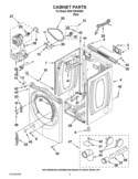 CABINET PARTS Diagram and Parts List for BSG17BVANA0  Whirlpool Dryer