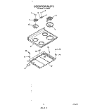 COOK TOP Diagram and Parts List for F7108^0  Whirlpool Range