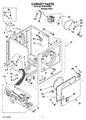 CABINET PARTS Diagram and Parts List for CGDX463SQ0  Crosley Dryer