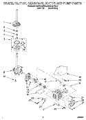 BRAKE, CLUTCH, GEARCASE, MOTOR AND PUMP Diagram and Parts List for KAWL410BWH0  KitchenAid Washer