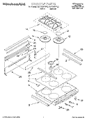 COOKTOP Diagram and Parts List for KGRT500FWH2  KitchenAid Range