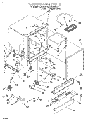 TUB ASSEMBLY Diagram and Parts List for RUD3000DB3  Roper Dishwasher