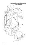 REFRIGERATOR LINER Diagram and Parts List for 3XARG498WP00  Whirlpool Refrigerator