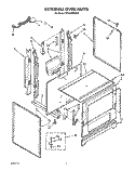 EXTERNAL OVEN Diagram and Parts List for SF310PEWW3  Whirlpool Range