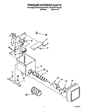 FREEZER INTERIOR Diagram and Parts List for RS22AWXAW01  Roper Refrigerator
