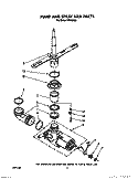 PUMP AND SPRAY ARM Diagram and Parts List for WU1000X1  Roper Dishwasher