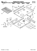 COOKTOP PARTS Diagram and Parts List for GW395LEPS03  Whirlpool Range