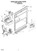 DOOR AND LATCH PARTS Diagram and Parts List for KUDL01ILBS1  KitchenAid Dishwasher
