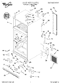 CABINET Diagram and Parts List for 1ET25DKXGW00  Whirlpool Refrigerator