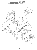 DISPENSER FRONT Diagram and Parts List for KSRG27FKWH02  KitchenAid Refrigerator