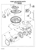 PUMP AND MOTOR PARTS Diagram and Parts List for KUDU02VSPA4  KitchenAid Dishwasher