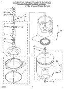 AGITATOR, BASKET AND TUB Diagram and Parts List for LSR7233BN2  Whirlpool Washer
