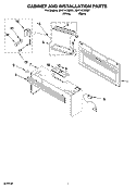CABINET AND INSTALLATION PARTS Diagram and Parts List for MH1141XMQ1  Whirlpool Microwave