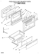 OVEN DOOR AND DRAWER Diagram and Parts List for FGS395VL2  Whirlpool Range