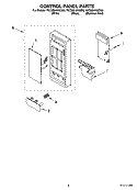 CONTROL PANEL PARTS Diagram and Parts List for YKCMS1555SS0  KitchenAid Microwave