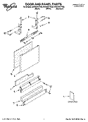 DOOR AND PANEL PARTS Diagram and Parts List for GU2200XTSQ2  Whirlpool Dishwasher